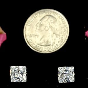 💯❤️✅ NEW!! Exquisite 925 Sterling Silver 7mm CZ Earri…